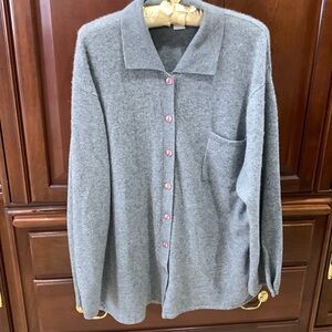 Precious Fiber  Sweater  1X 
Gray CASHMERE